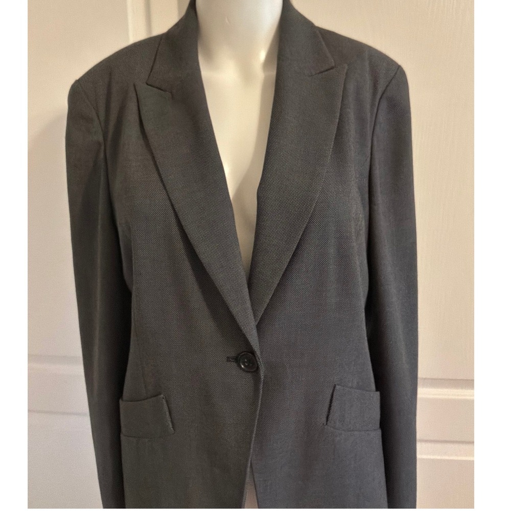 Worthington Stretch Gray Solid One Button Blazer … - image 3